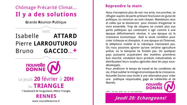 Jeudi 20 février – Grande réunion publique à Rennes