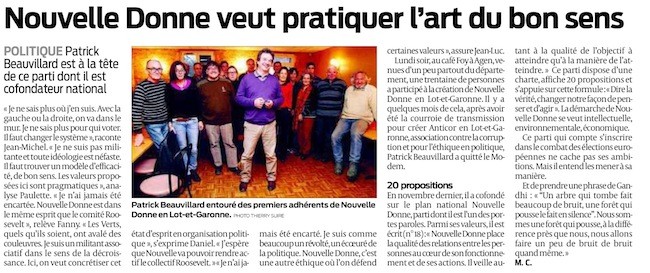 Nouvelle Donne veut pratiquer l'art du bon sens