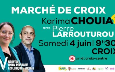 Pierre Larrouturou en soutien à la candidate NUPES Karima Chouia à Croix (Nord) !