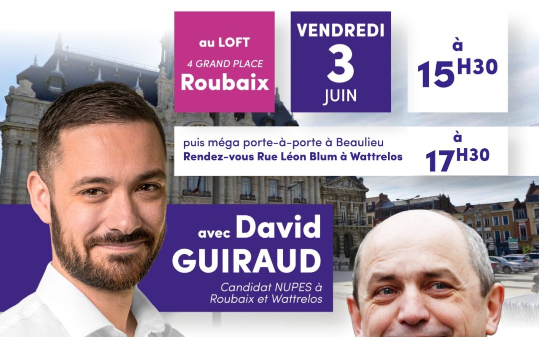 [Vidéo] Pierre Larrouturou en soutien au candidat NUPES David Guiraud dans le Nord ! ✌️