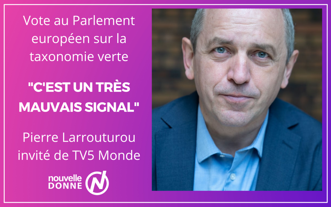 Vote au Parlement européen sur la taxonomie verte : analyse de Pierre Larrouturou pour TV5