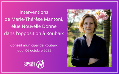 Camaïeu, Mission locale, privatisation d’Ehpad… Découvrez les interventions de Marie-Thérèse Mantoni au conseil municipal de Roubaix