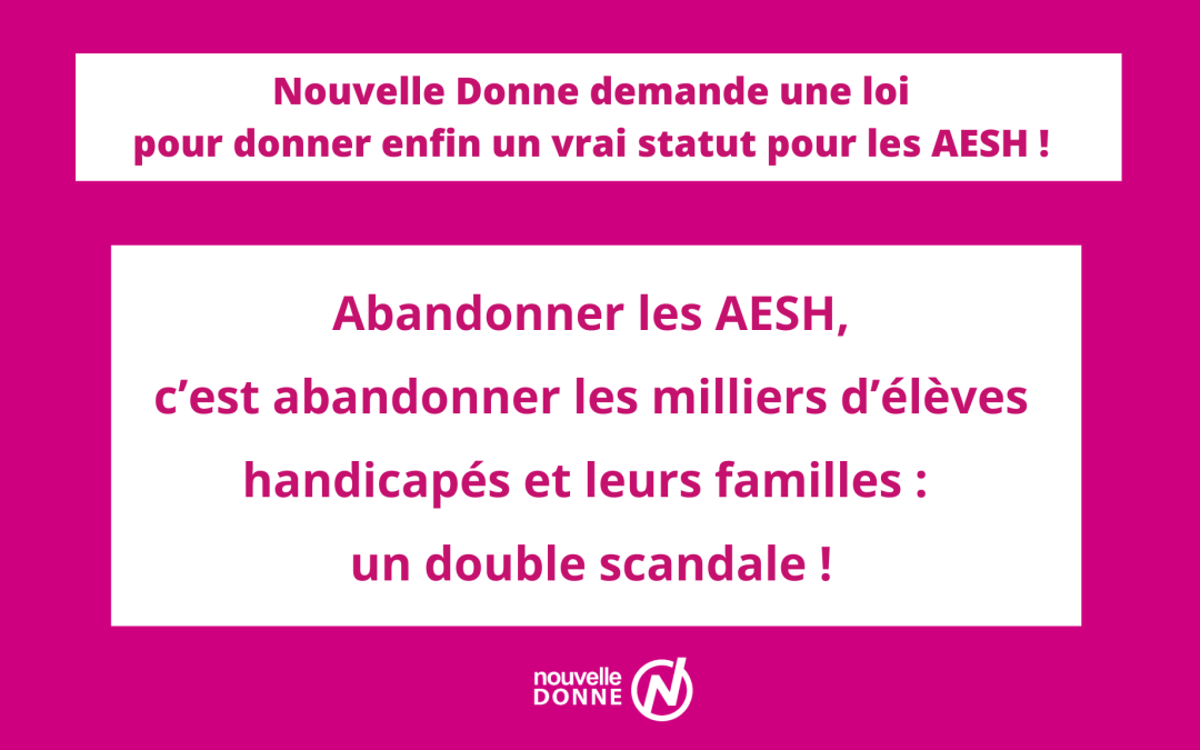 [Communiqué de presse] Nouvelle Donne appelle à une véritable revalorisation du statut des AESH