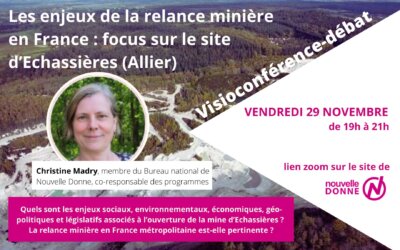 Conférence-débat sur les ressources minérales le 29/11 à 19h